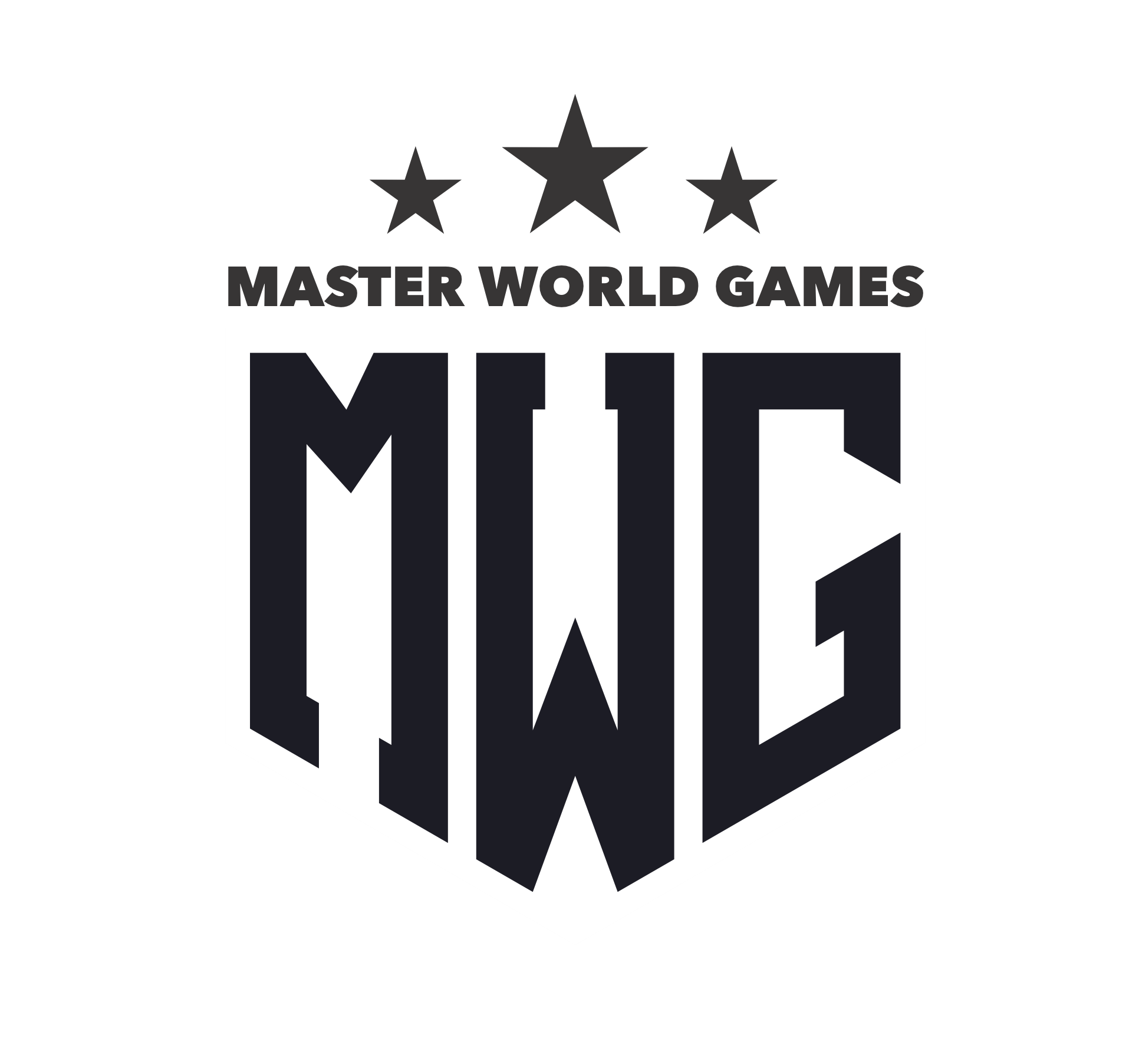 Master World Games — MWG em versão monocromática preta